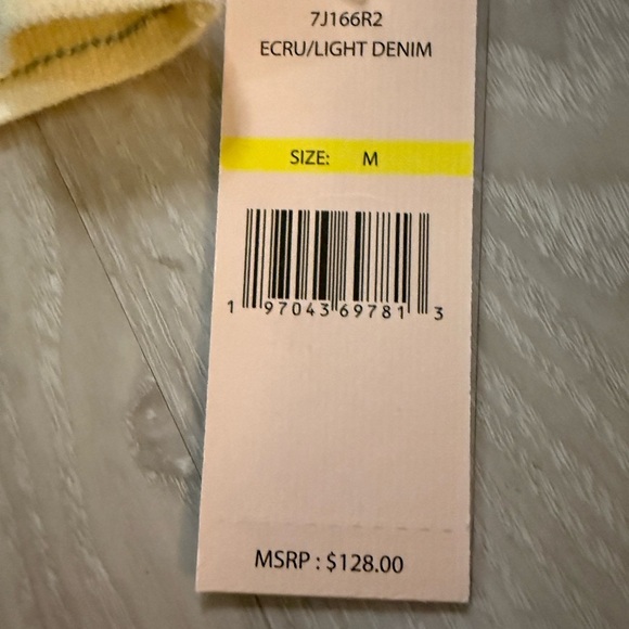 Nanette Lepore Ecru & Light Denim Cropped Jacket | Size M | - Picture 6 of 9